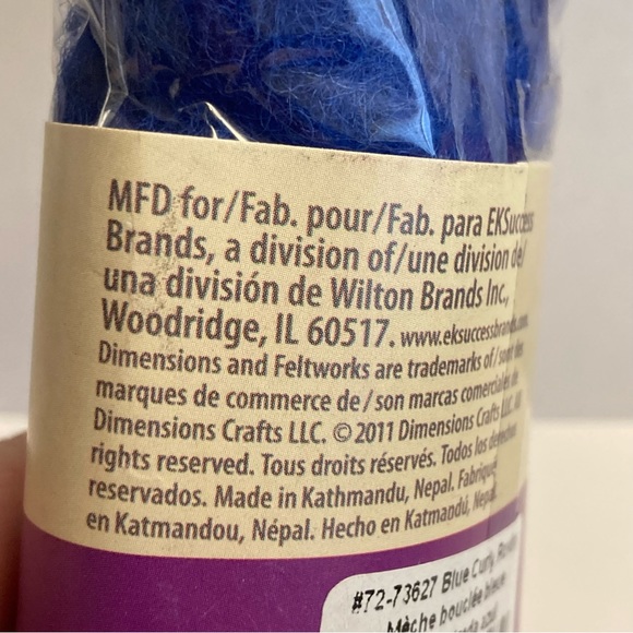 6 Dimensions FeltWorks 100% Wool Blue Curly Roving 0.25oz Needle Felting Crafts - Picture 13 of 16